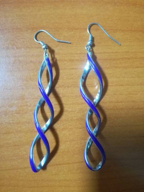 Silver and Purple Fashion Earrings